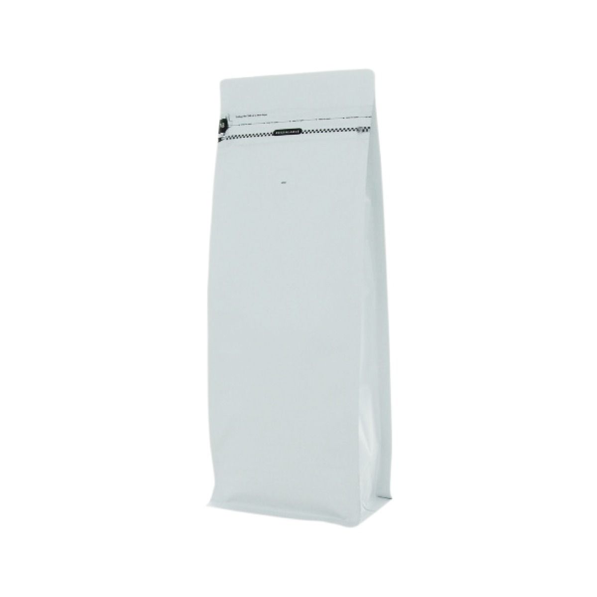 Flachboden-Kaffeebeutel mit Frontreissverschluss - matt weiss